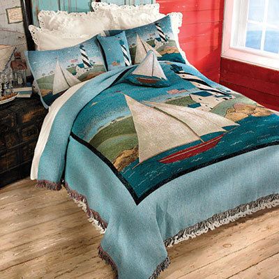 Coastal Breeze Tapestry Coverlet & Accessories