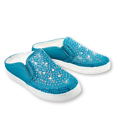 Woven Crystal Slip-On Shoes 