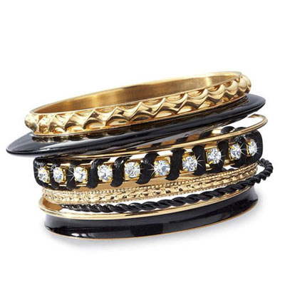 8-piece Black & Gold Bangles Set | The Paragon Catalog