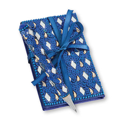 Royal Blue Bejeweled Notebook & Pen Set