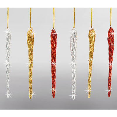 Red/Gold/Silver Icicles-S/6