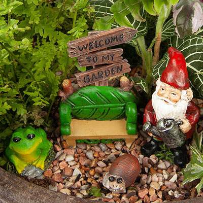 Welcome Gnome Fairy Garden Set