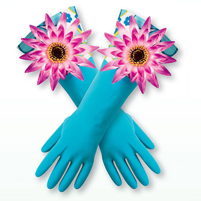 Flowery Kitchen Gloves