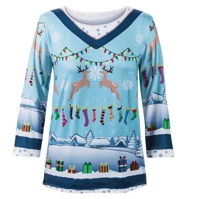 Reindeer Holiday Sweater Tee 