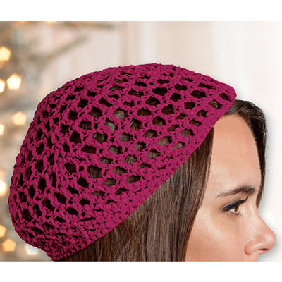 Burgundy Crocheted Hat 