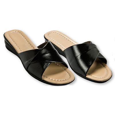 Black Crossover Sandals 