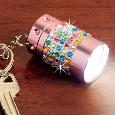 Pink Bejeweled Ultra Flashlight Keychain