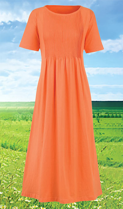 Neat Pleat Dress - Peach