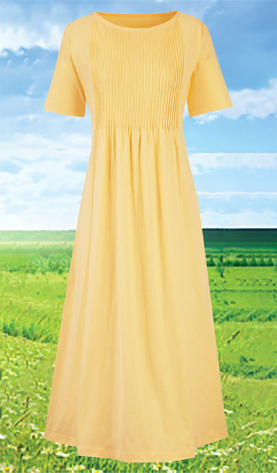 Neat Pleat Dress - Yellow