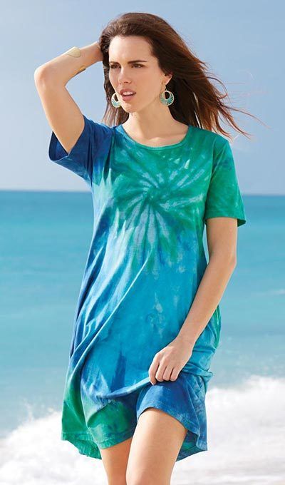 Tie-Dyed Tee Cover-Up Dress