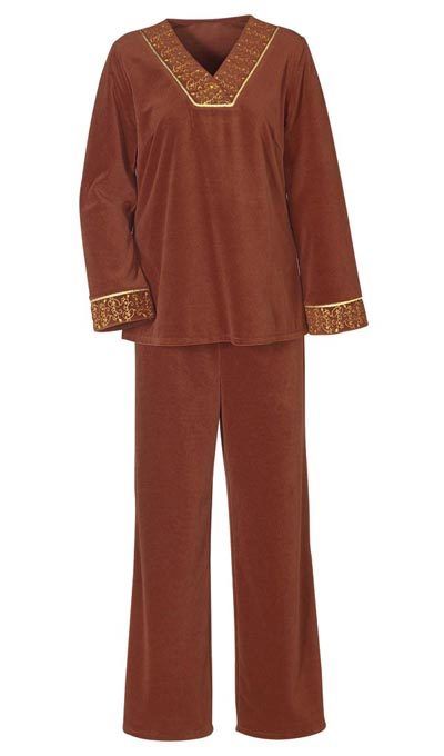 Embroidered Velour Pants Set
