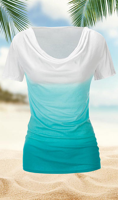 Softly Draping Ombré Tee