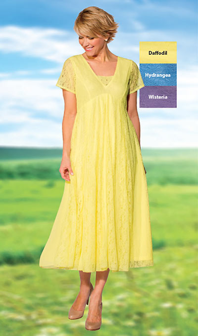 Effortless Lace Dress - Daffodil
