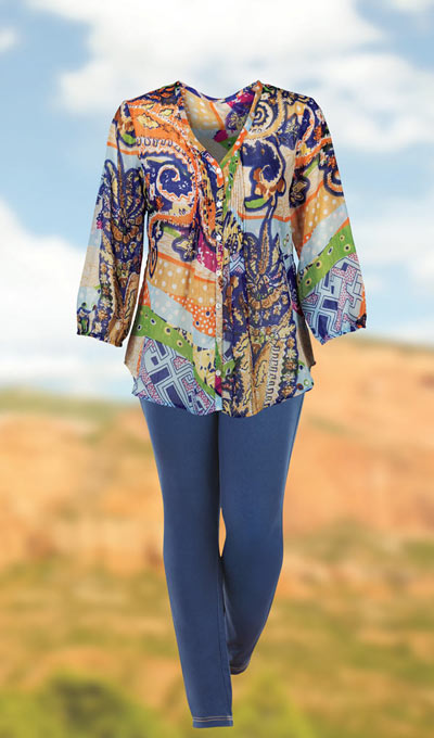 Colorful Pintuck Blouse