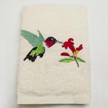 Hummingbird Embroidered Bath Linens