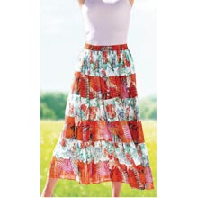 Floral Palms Tiered Skirt 