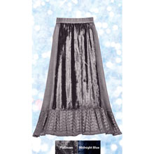 Lacy Velvet Paneled Skirt