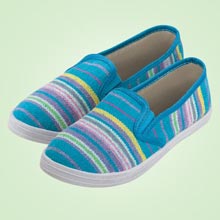 Aqua Striped Loafers 
