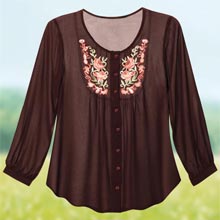 Embroidered Chiffon Top