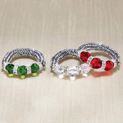 Holiday Crystal Stretch Ring