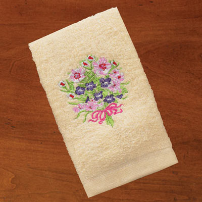 Embroidered Floral Bouquet Towels