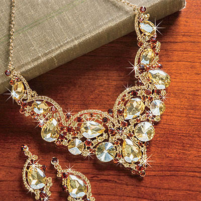 Champagne Bling Jewelry Set 
