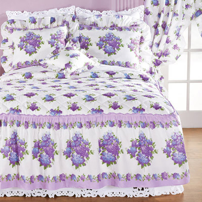 Lilac Floral Quilted Decorative Pillow