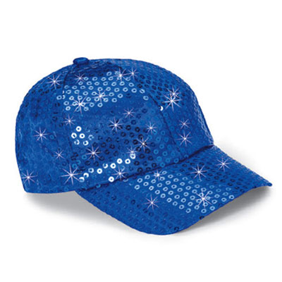 Royal Blue Sequined Glamour Cap