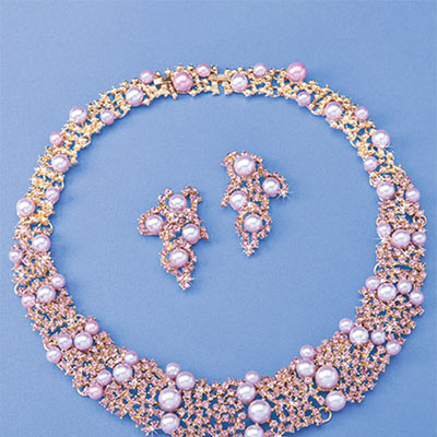 Lavender Faux Pearl Jewelry Set