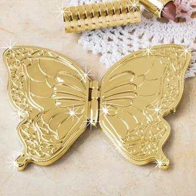 Gold Butterfly Compact