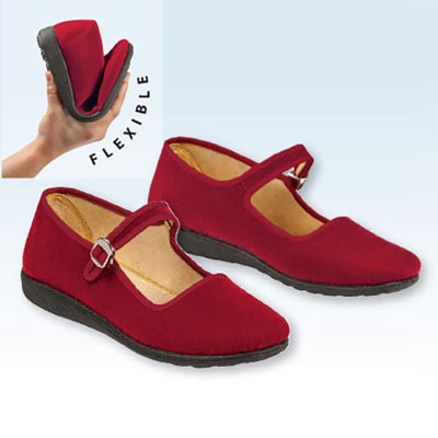 Red Velvet Mary Jane Shoes 