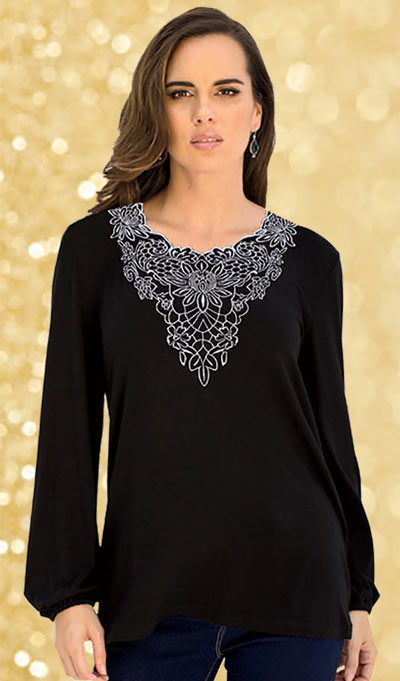 Dramatically Embroidered Top 