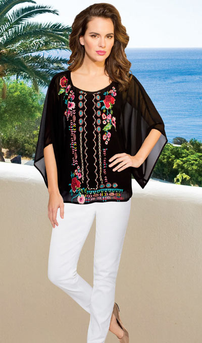 Flowery Embroidered Top 