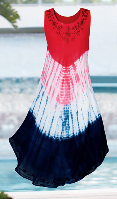 Patriotic Tie-Dyed Swing Dress