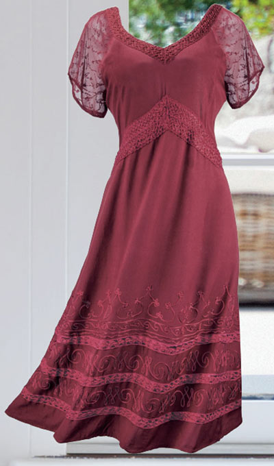 Embroidered Rayon Dress