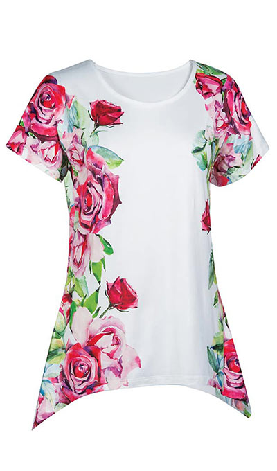 Red Roses Watercolour Top