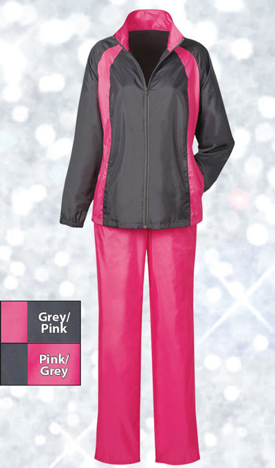 Grey Jacket/Pink Pant Slimming & Sporty Jog Set