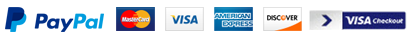Payment options - Paypal Master Card Visa American Express Discover